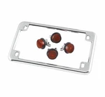 Chris Products Motorcycle License Plate Frame Chrome With Red Reflectors Harley. Fixed Price $12.95.